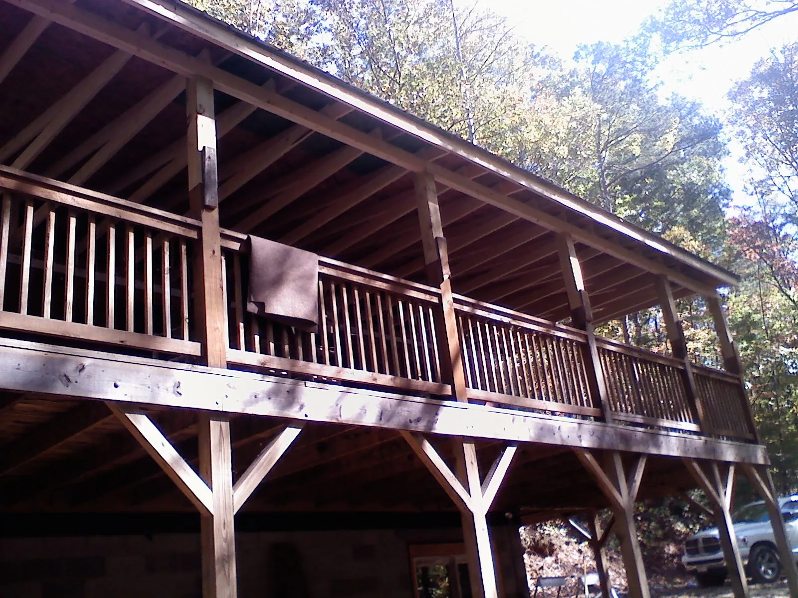 Timber framing under a new elevated porch and deck — Roof Leak Repair in Warrenton by Roofing Brothers